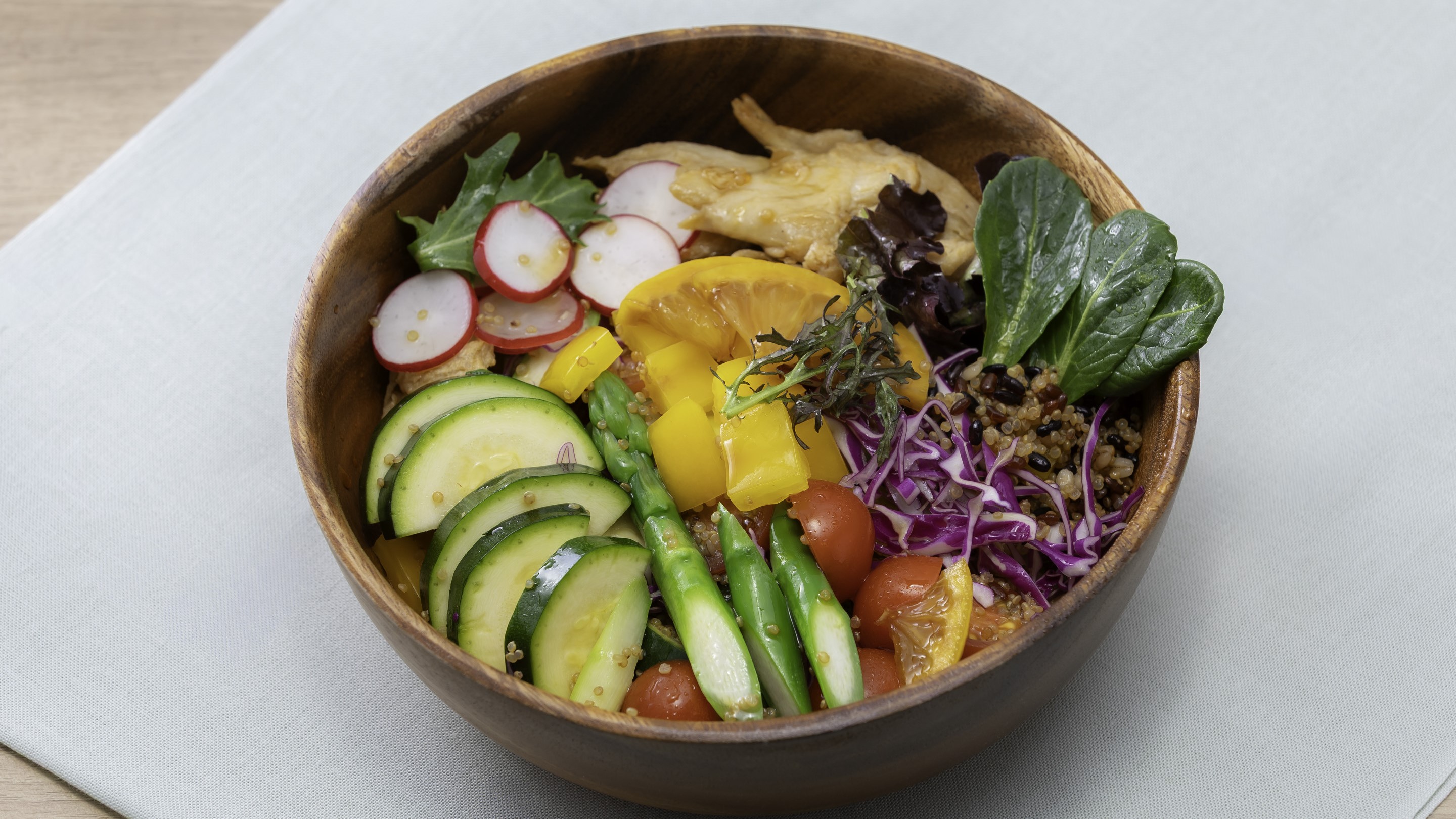 大豆ミートのレモン照り焼き・春の彩りボウル