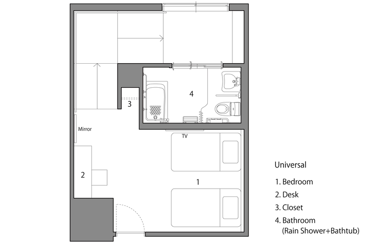 ユニバーサルツインルーム（間取り図）