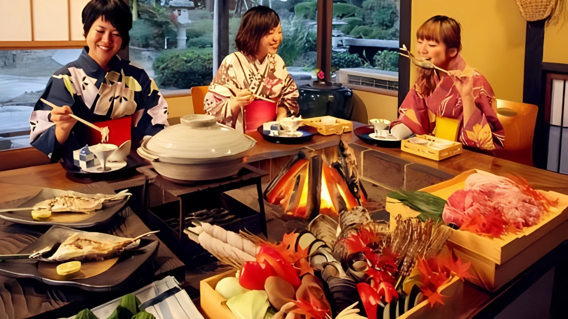 【囲炉裏会席】特別な体験をどうぞ。