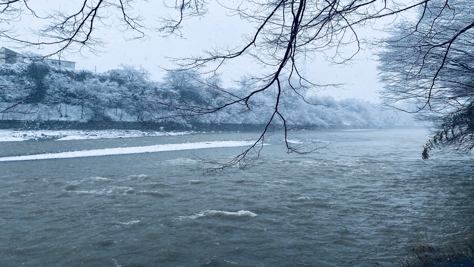 荒川雪景色