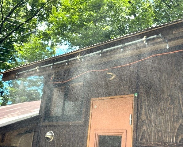 コテージJ棟のミストシャワー