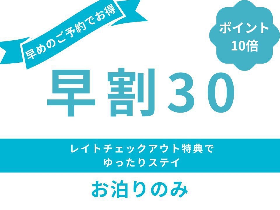 【ポイント10倍】30日前までのご予約でお得♪＜お泊まりのみ＞