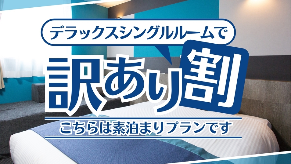 【訳ありデラックスシングルルーム】【素泊り】浴室はシャワーのみご利用可プラン！