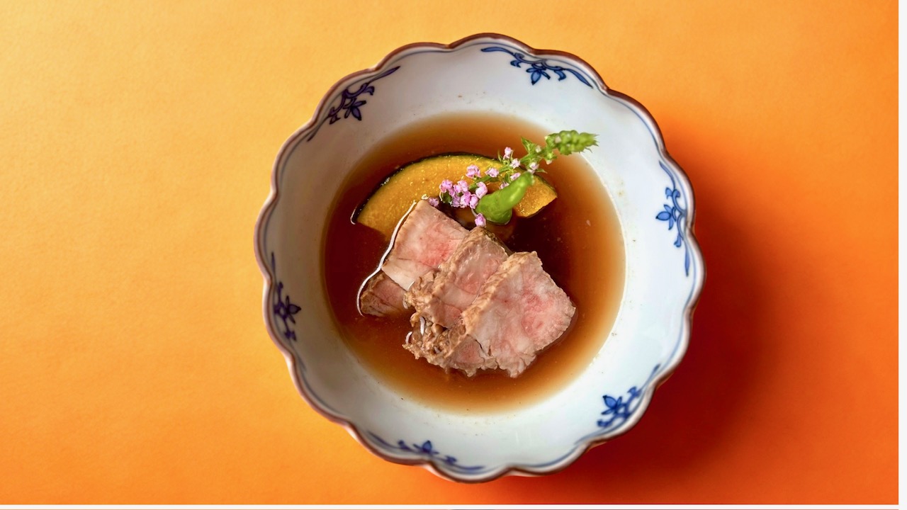 秋会席　国産牛のお浸し