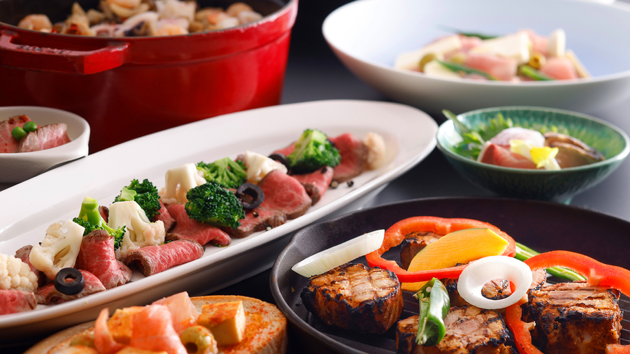 淡路島の海山の幸とスパニッシュ料理のコラボレーションしたディナーブッフェ（イメージ）