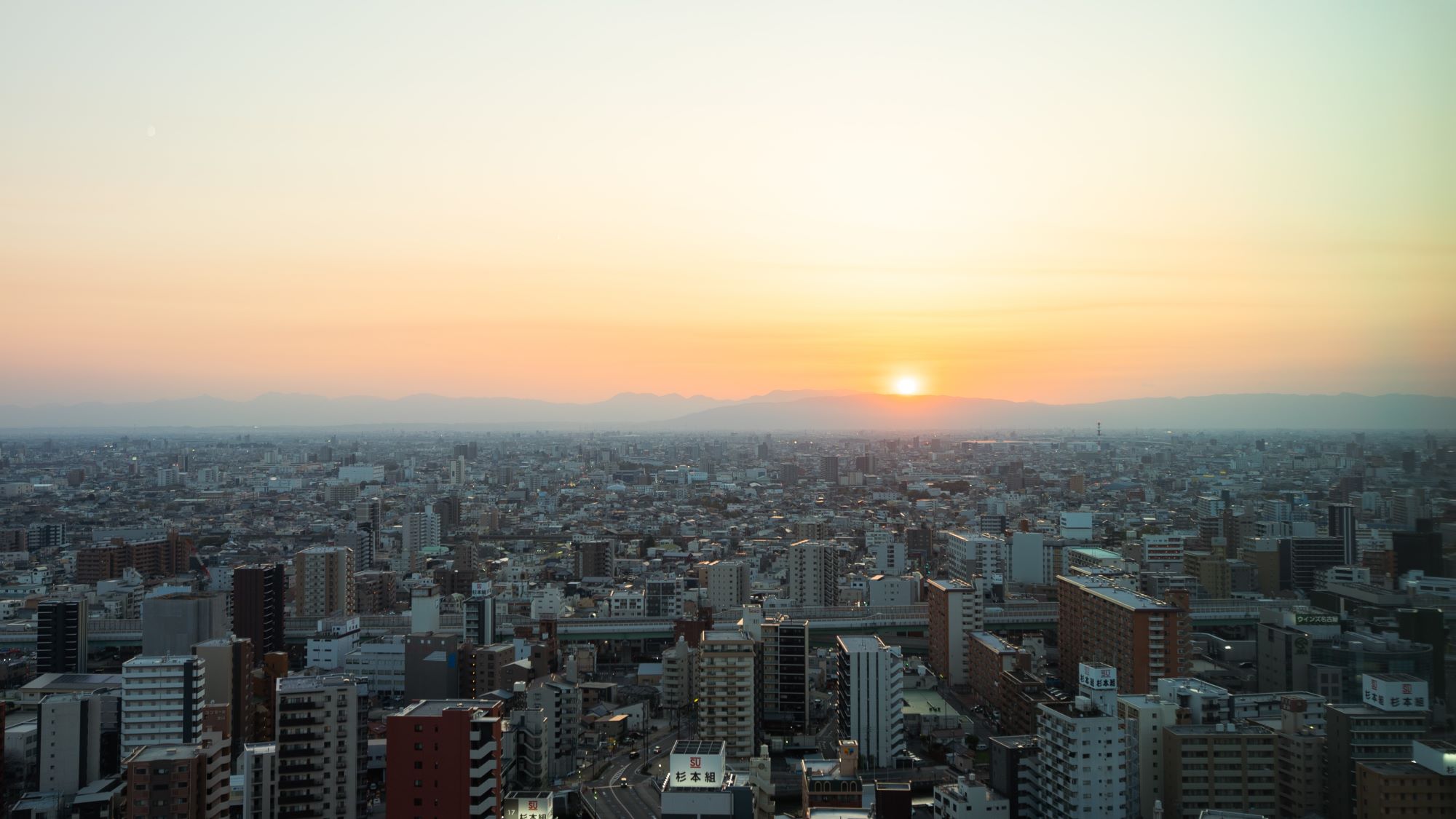 客室からの夕景