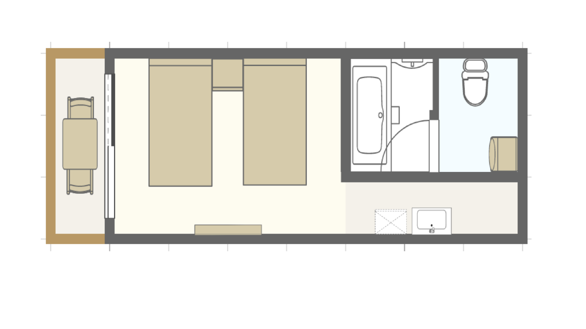 ・【ツインベッドルーム】間取り図