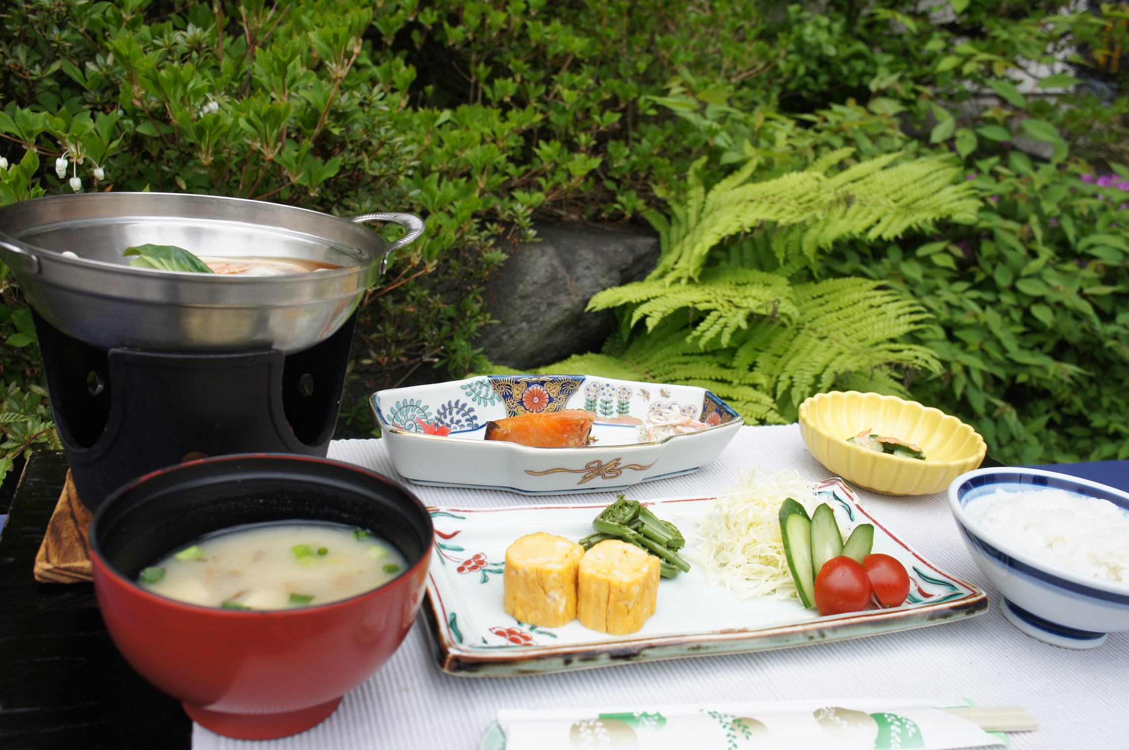 朝食の一例　庭