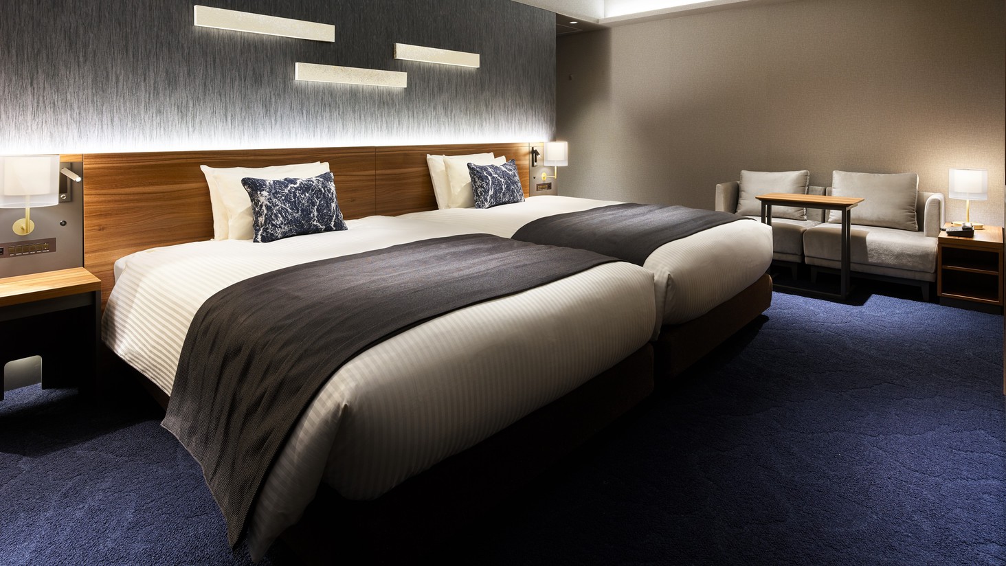 デラックスツイン 36.8㎡【1.4m幅のベッド2台。独立した水回り】