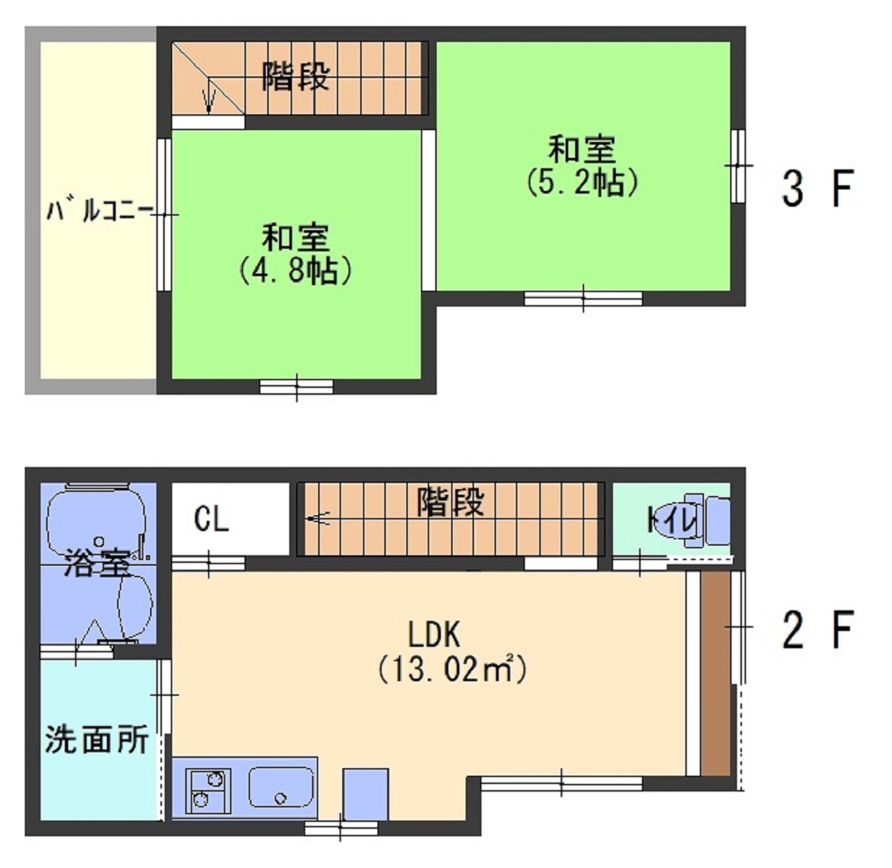 2階・3階間取り図　ファミリー／グループ