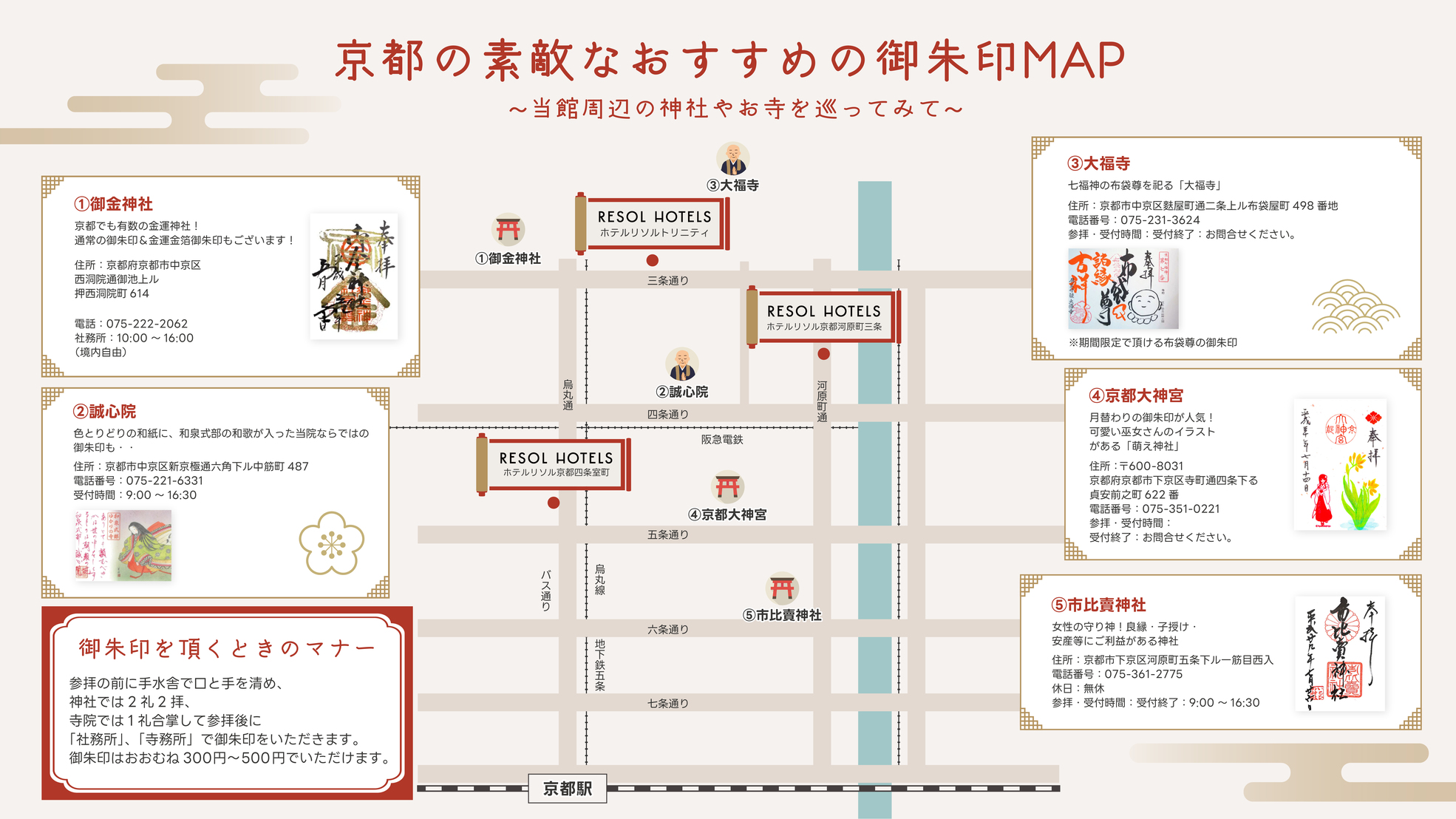 京都の素敵なおすすめの御朱印MAP