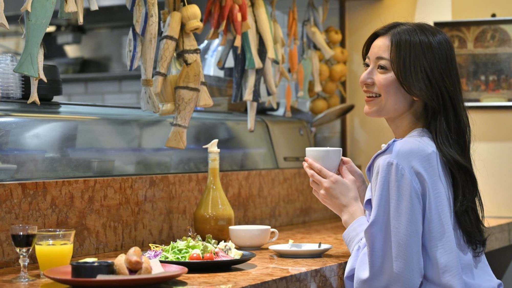 【レストラン】朝食は京野菜や季節のフルーツを楽しめる セミビュッフェスタイル
