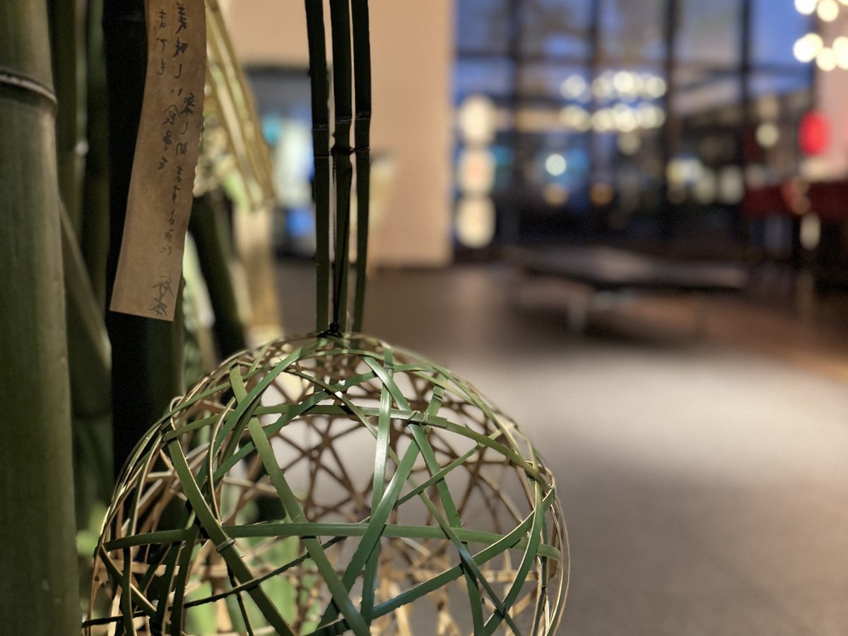 光に照らされた竹飾り、風に舞う短冊が紡ぐ夏の物語