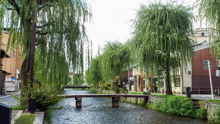 【祇園・白川】京都らしい風情あふれる白川名橋めぐりで、柳並木を散策してみてはいかがでしょうか。