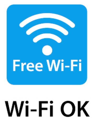 Free WiFi  館内では無料Wi-Fiをご利用いただけます。