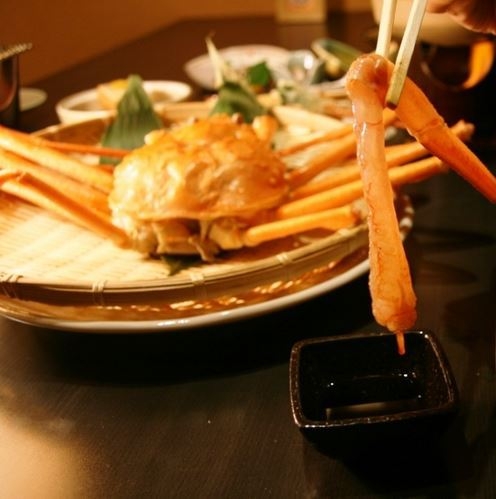 本ずわい蟹2.5杯！　冬の富山の味覚♪蟹姿蒸し・蟹刺し・蟹みそ甲羅焼・蟹天ぷら