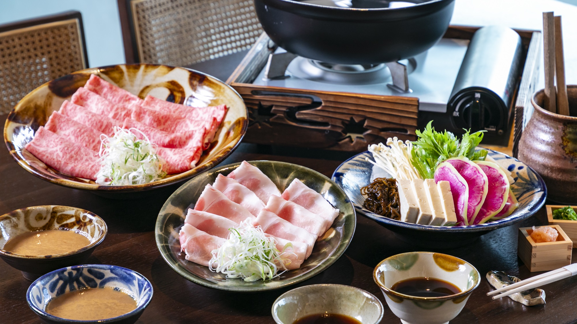【シラカチ日本料理】 しゃぶしゃぶ会席　※料理イメージ