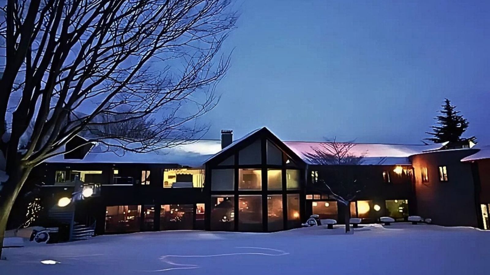 雪景色が幻想的な空の庭