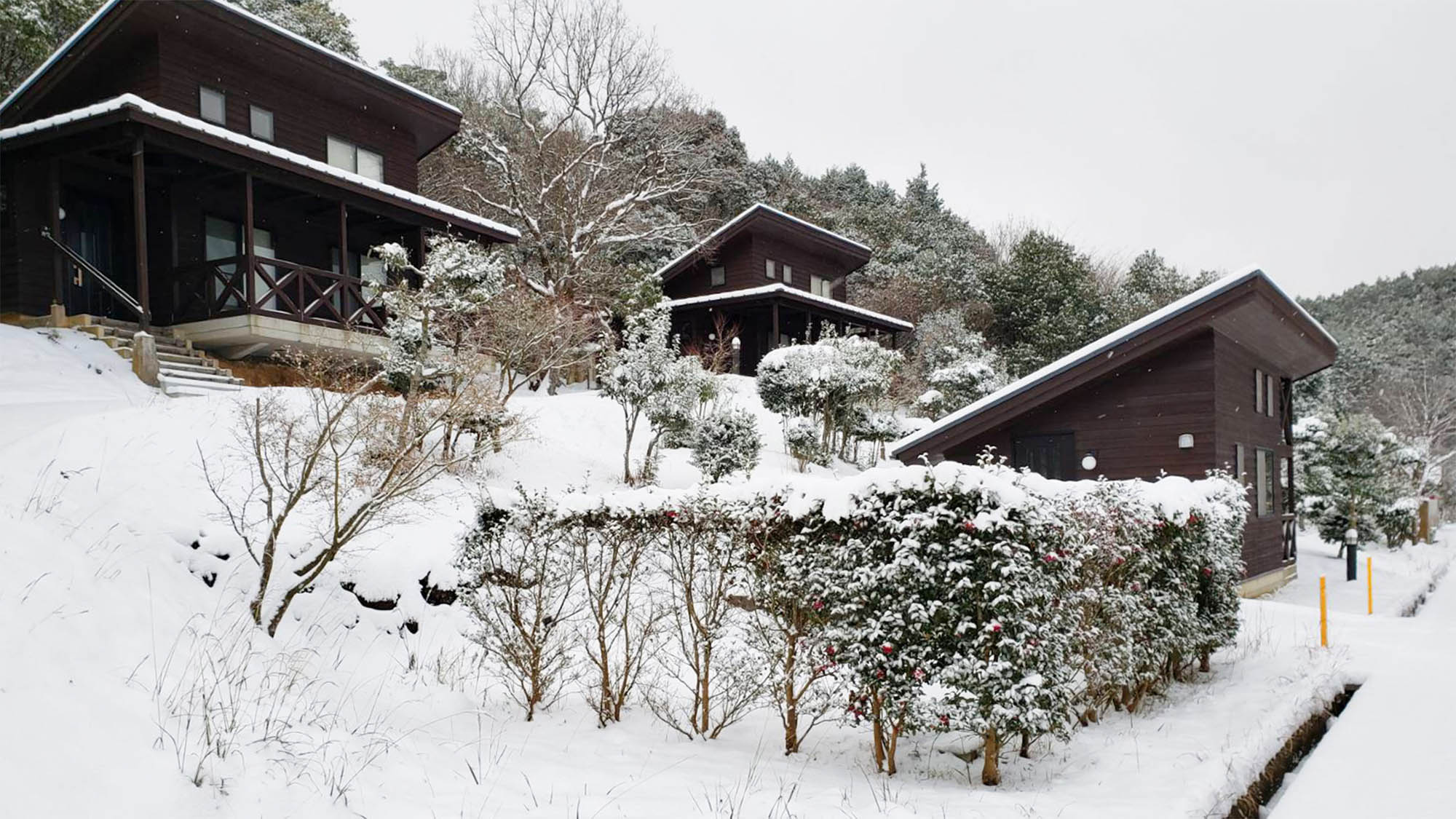 ・【バンガロー/冬】深々と雪に包まれたバンガロー　静かで贅沢な冬の休日を