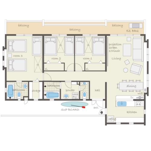 【Scallop(D)】間取り図