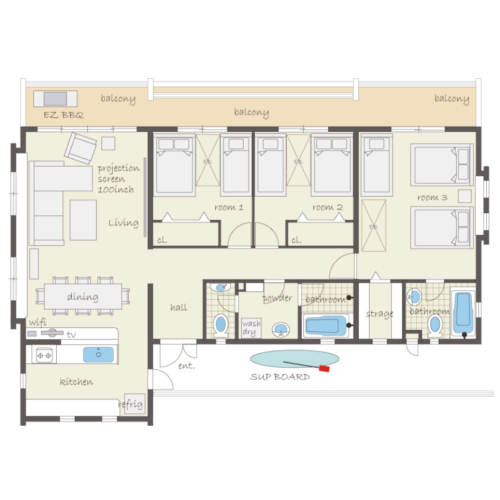 【Scallop(C)】間取り図