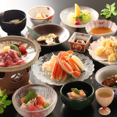 冬限定！【贅沢冬の味覚】和牛ステーキ＆ズワイ蟹付き山水旬膳プラン〜お夕食はお部屋だし〜