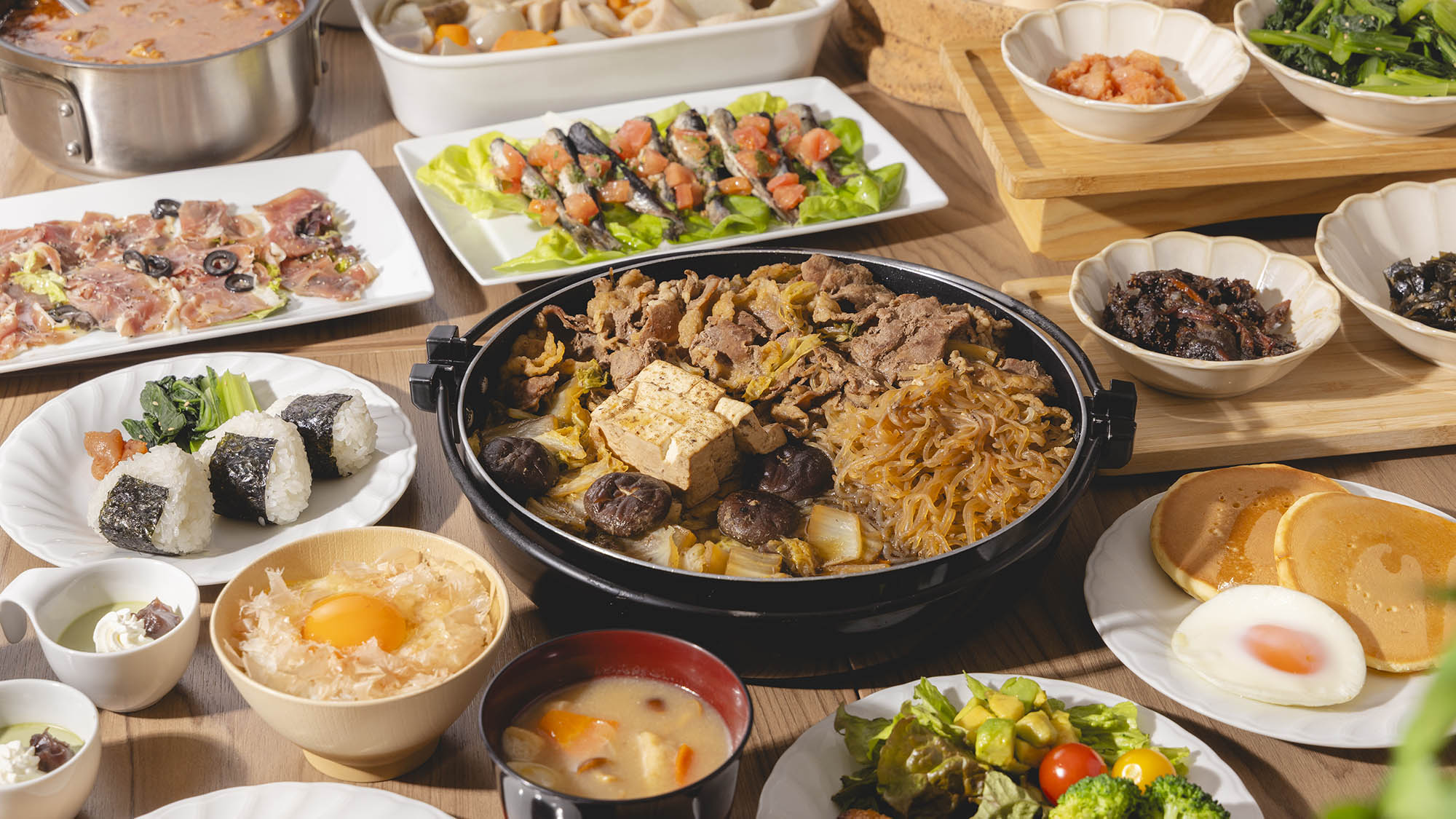 朝食全景