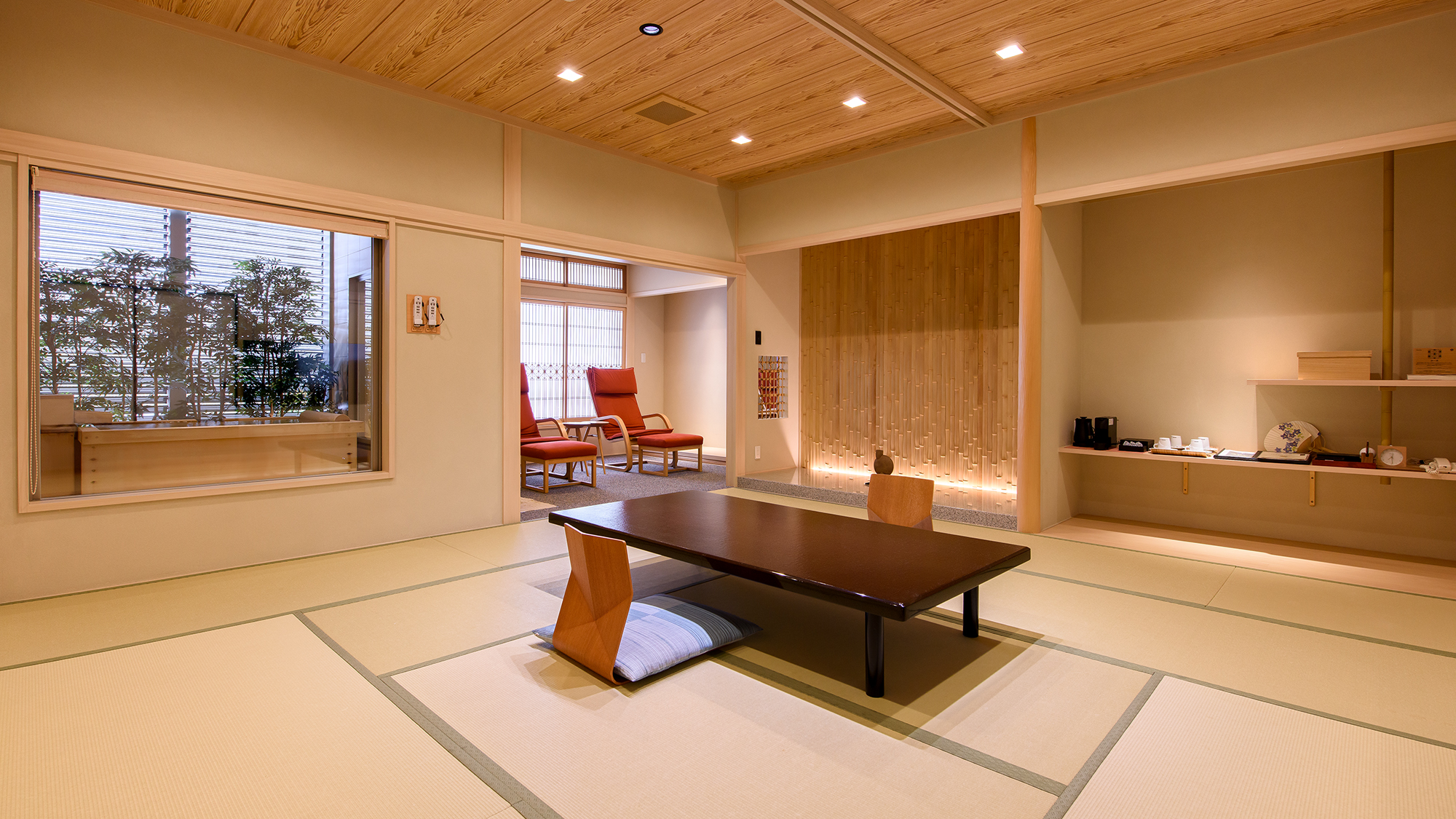 L【本館/68平米～】和室13.5畳＋檜の源泉室内露天風呂付き（一例）