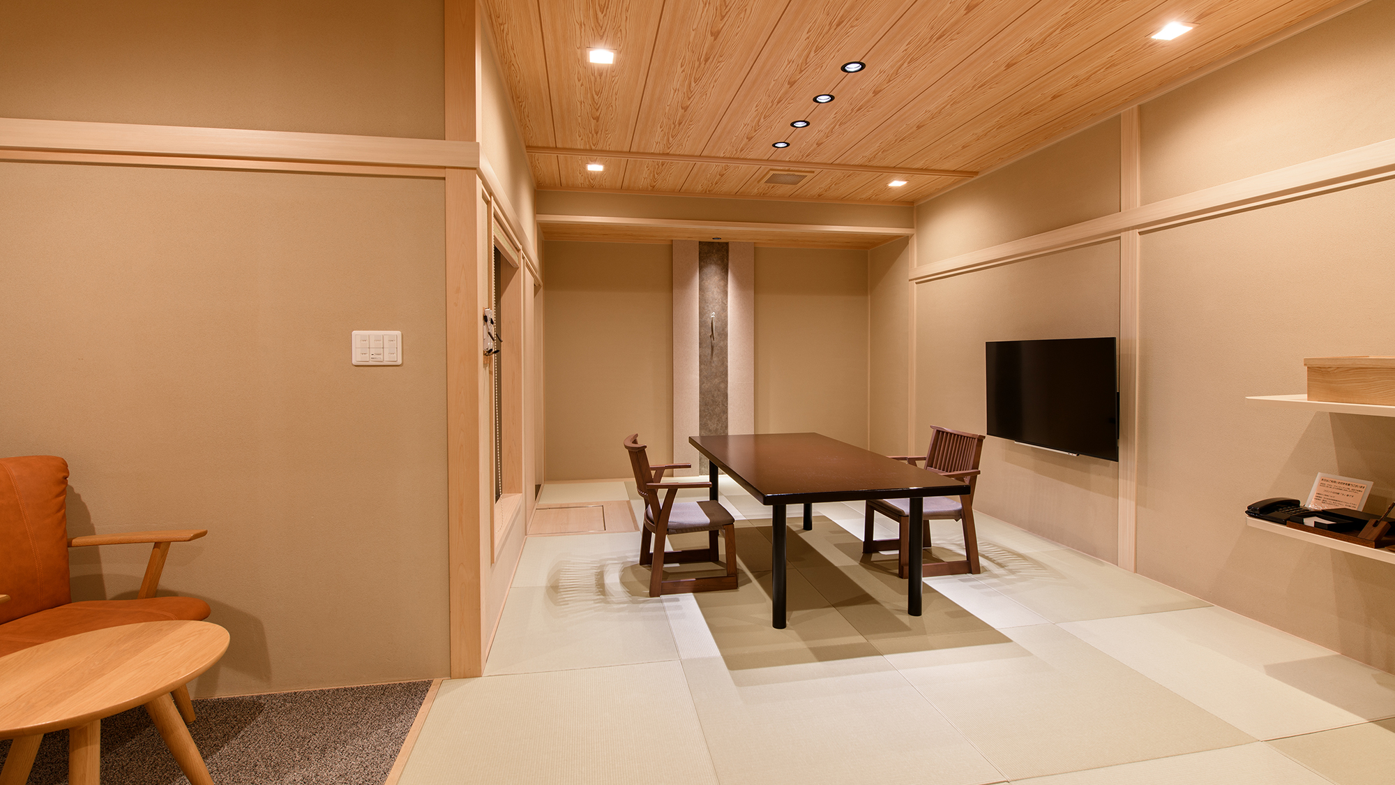 G【離れ棟/60平米】和室12畳+檜の源泉室内露天風呂付き