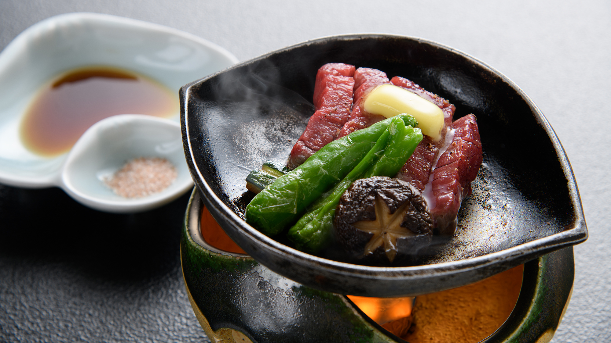 【ご夕食】A5ランク鹿児島牛ヒレ肉の鉄板焼き（A5牛付きプラン）