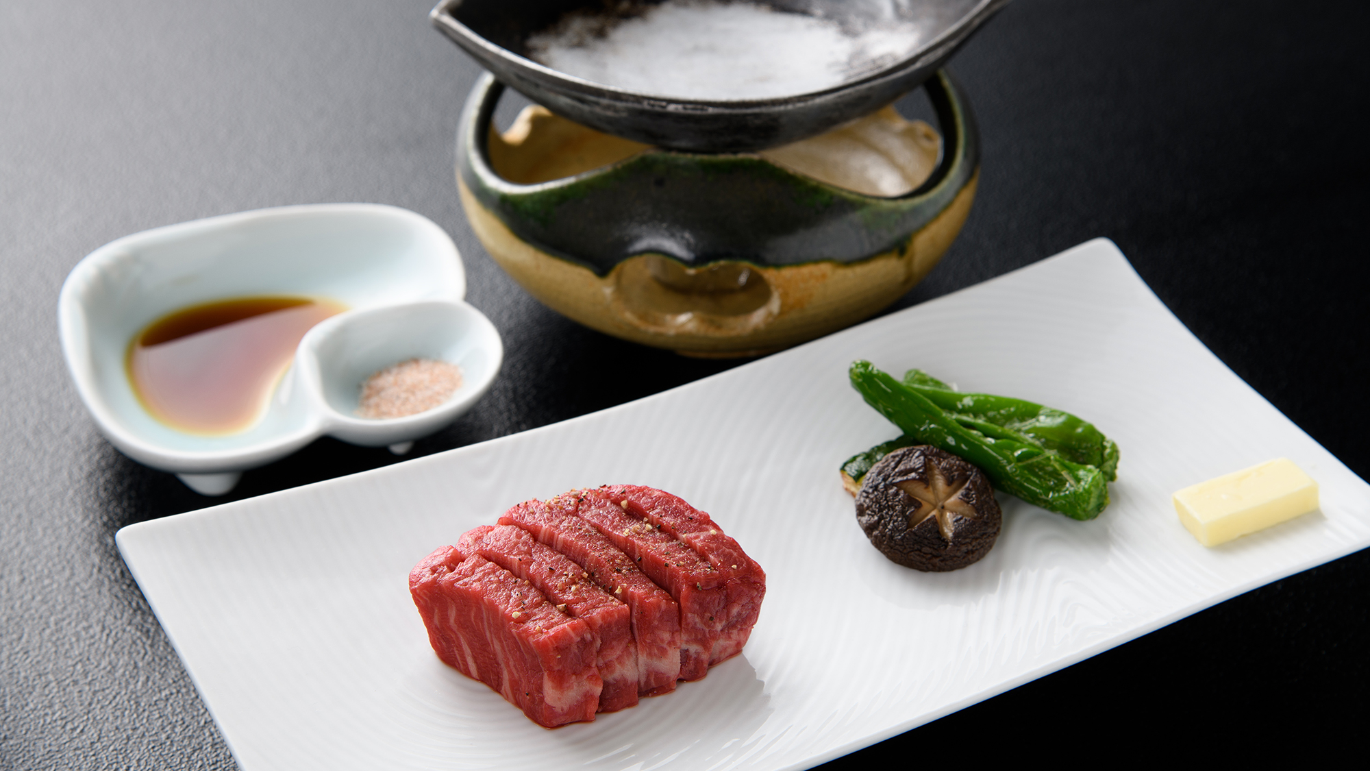 【ご夕食】A5ランク鹿児島牛ヒレ肉の鉄板焼き（A5牛付きプラン）