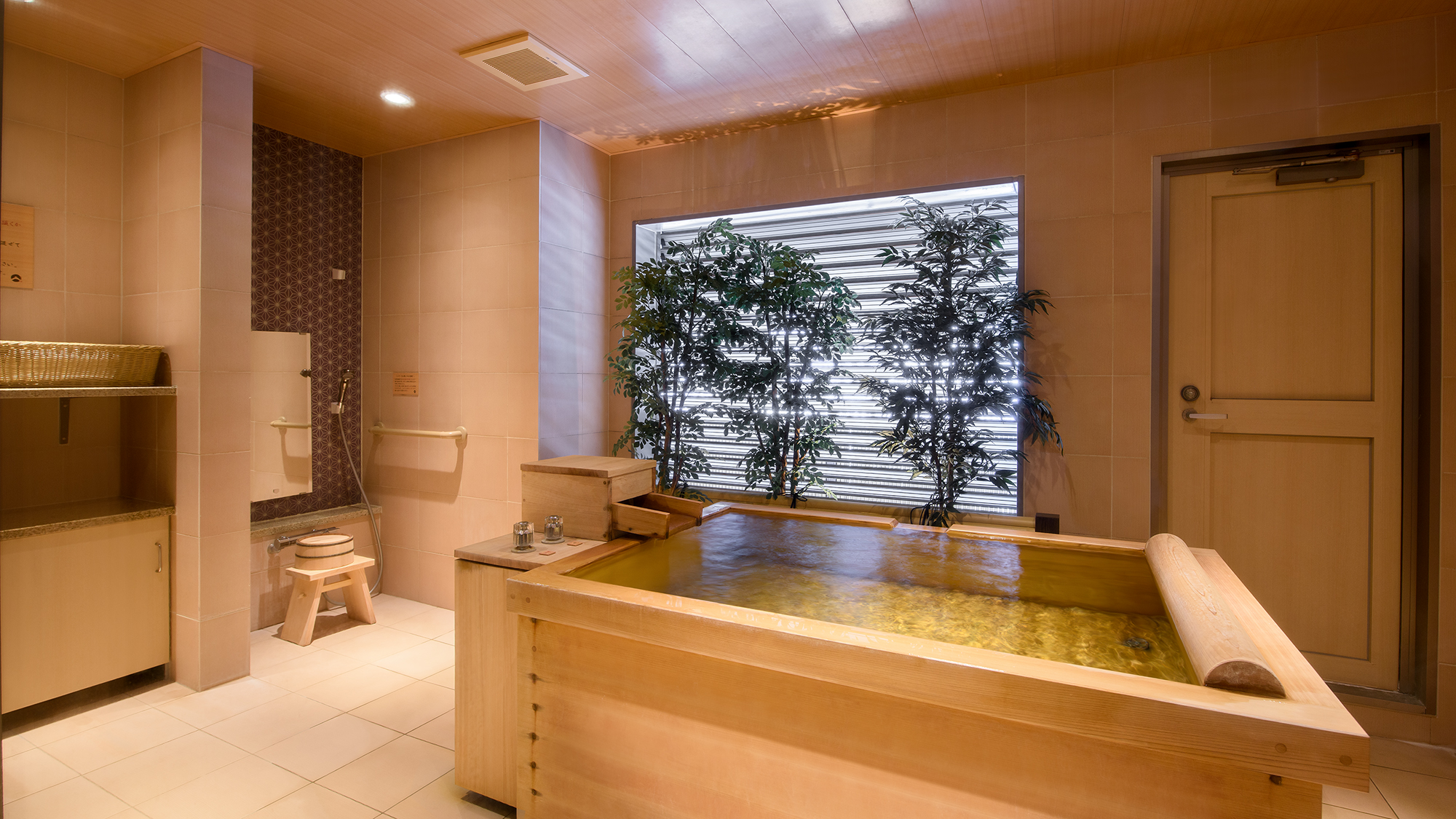 H【離れ棟/64平米～】和室12.5畳+檜の源泉室内露天風呂付き（一例）