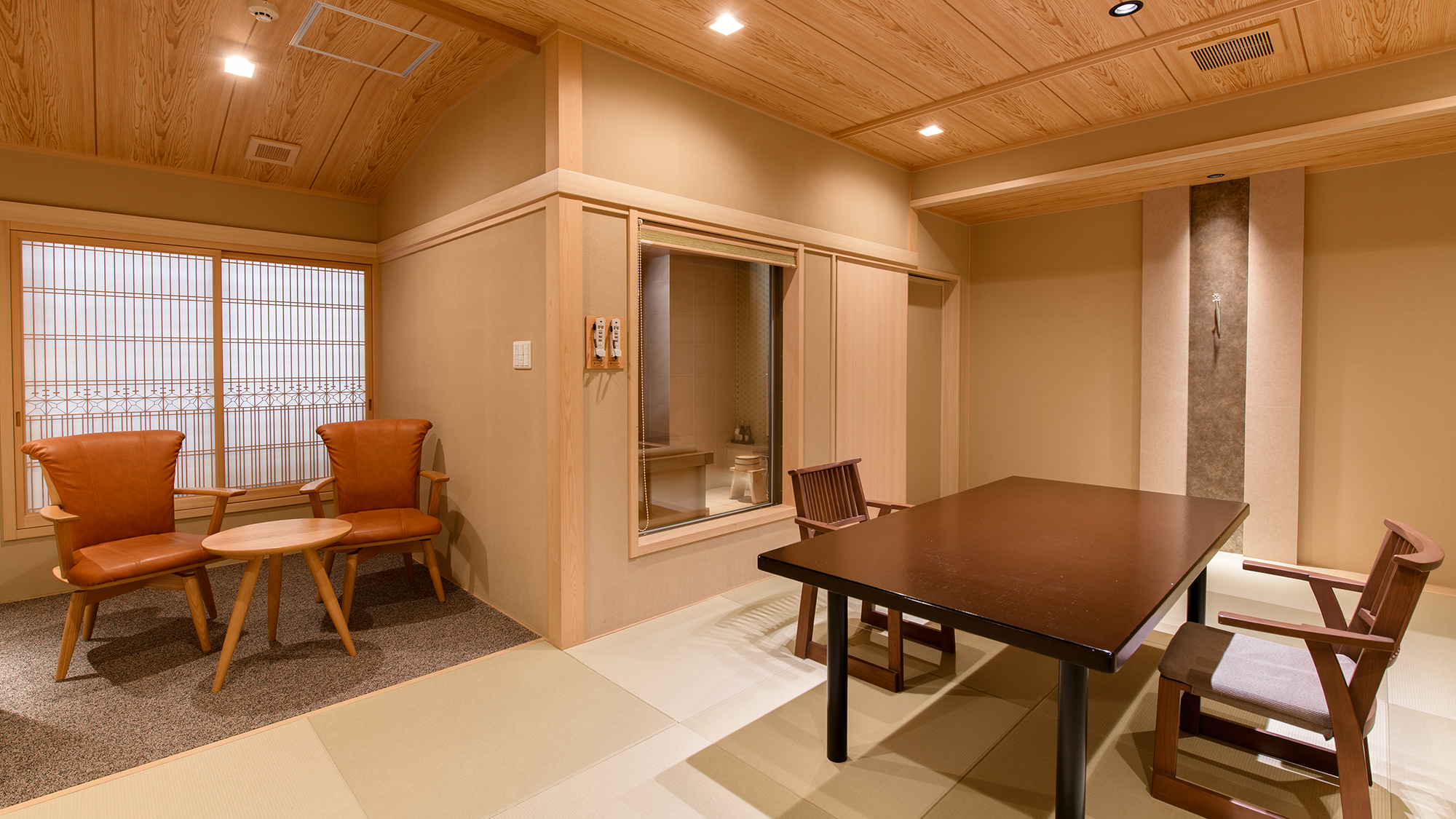 G【離れ棟/60平米】和室12畳+檜の源泉室内露天風呂付き