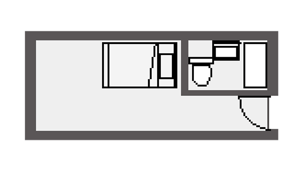 シングル１８平米／平面図