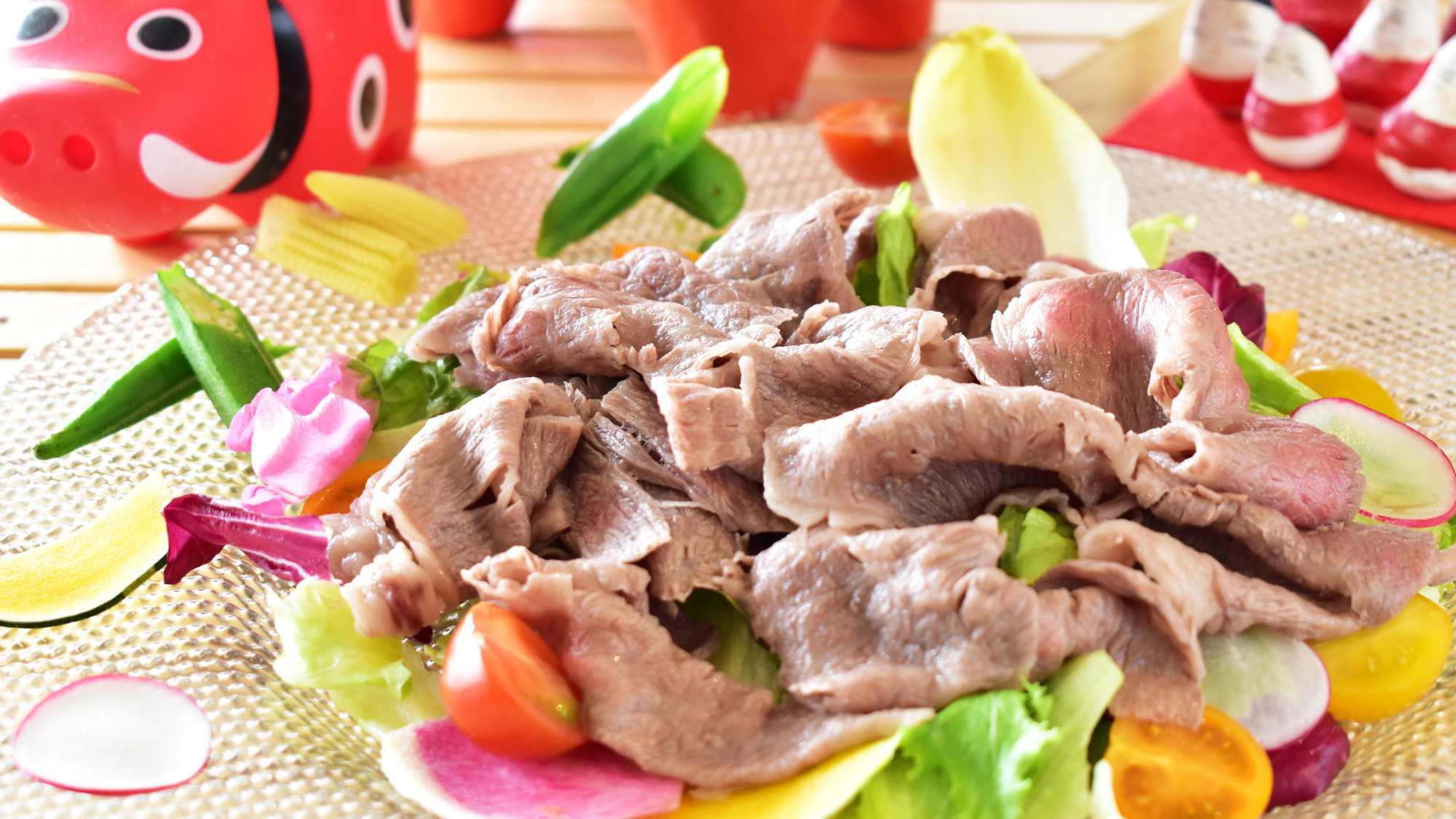 【夏・会津牛】全国屈指の良質肉牛生産地から「ふくしま会津牛」／涼を誘う冷しゃぶ仕立て付き＜夕朝食付＞