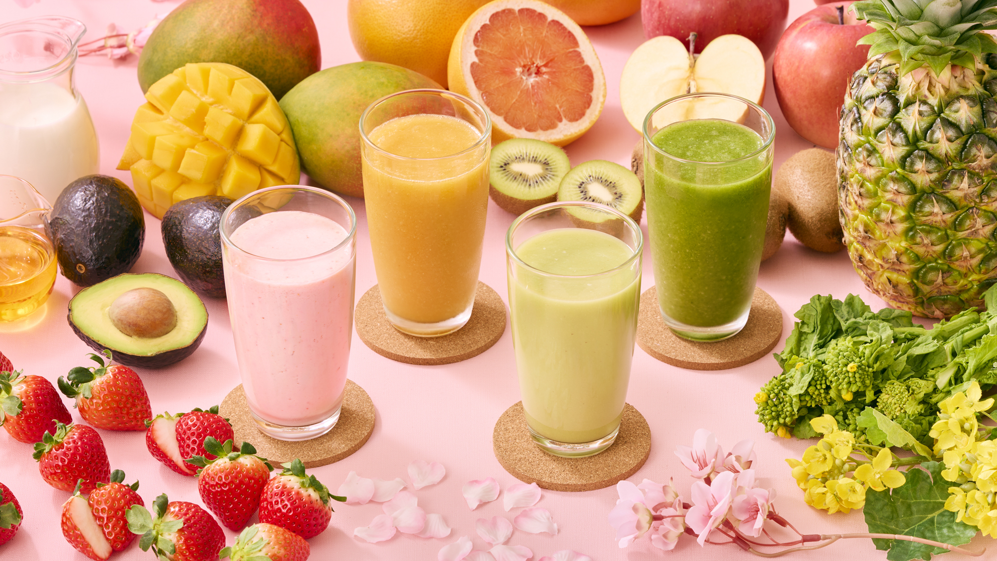 【春限定】旬の食材がぎゅっと詰まった、春色こだわりスムージー