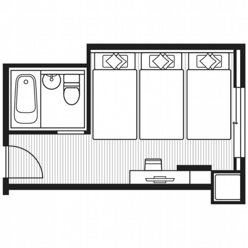 モデレートトリプルルーム レイアウト一例