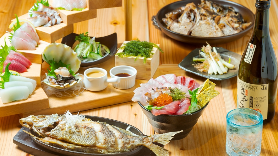 【ハナサキマルシェ／海人料理　海邦丸】新鮮な海鮮料理をお楽しみください。