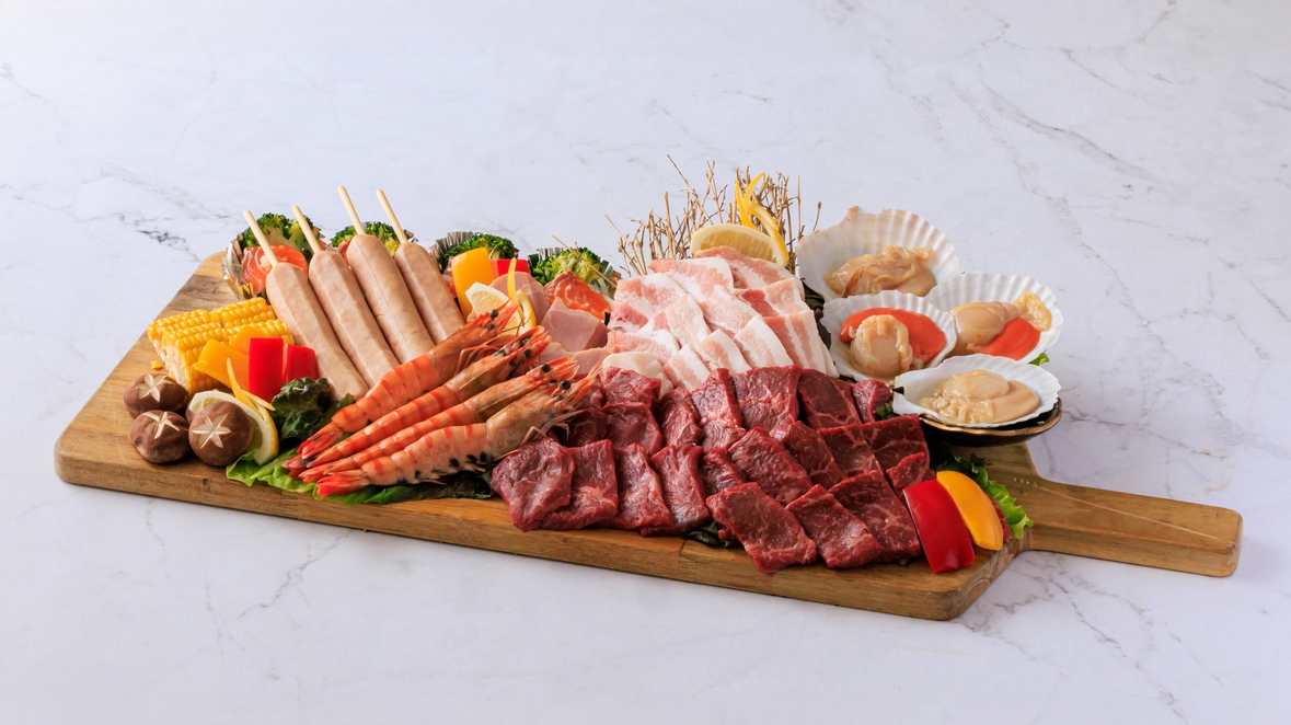【期間限定BBQ】テラスで楽しむKEY　TERRACE　BBQ＆シラハマビュッフェ◆2食付き