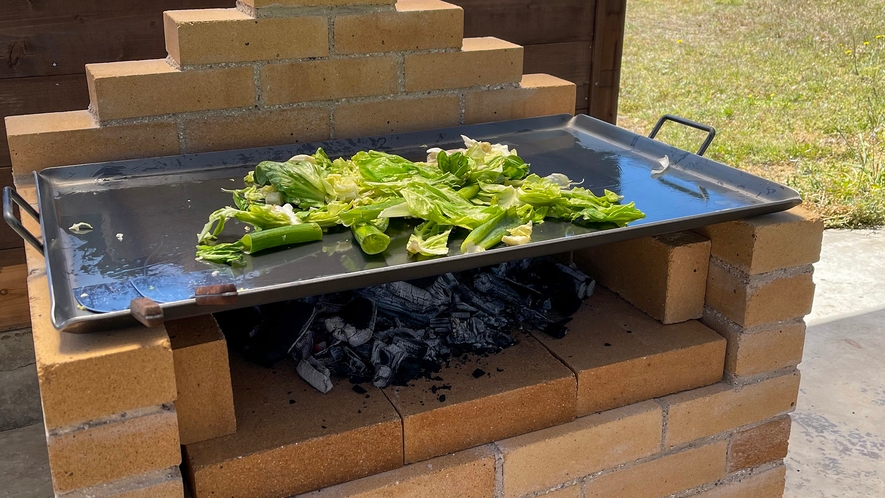 ＃【BBQ】煉瓦造りのカマド。流し台もございます。