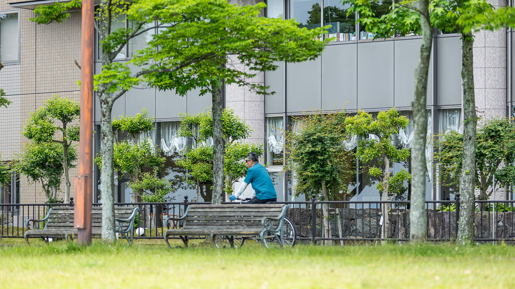 湖岸沿いを楽しむサイクリング。緑と水辺の風を感じながら、びわ湖ならではの爽快な時間を。