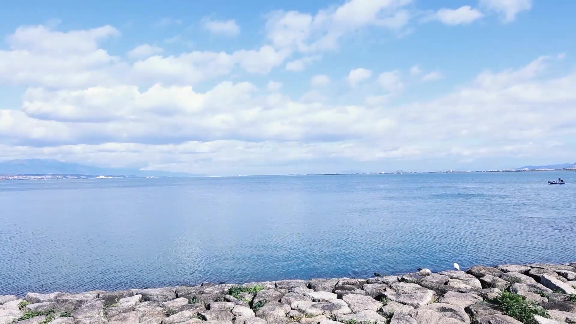 風が水面をなでる音まで聞こえてきそうな、朝の静寂のひととき。