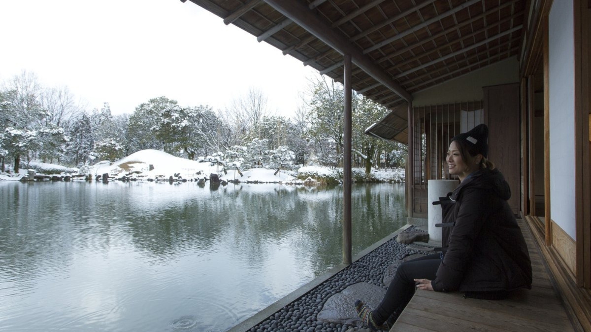 雪化粧をまとった養浩館の景色は大変美しくおすすめです。