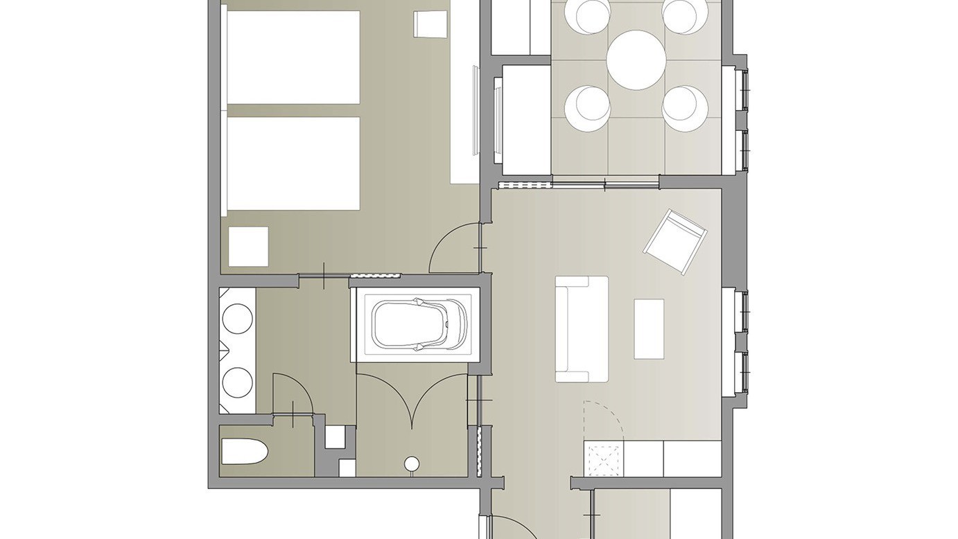 和洋室プレミア／66.9㎡／当ホテルに1室のみの、ホテルの機能性と旅館の寛ぎを兼ね備えた客室
