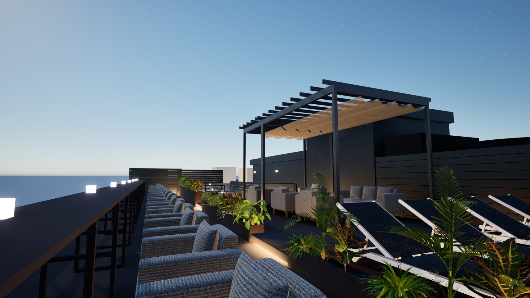 （イメージ）7/17〜【新設】煌めく海面と星空、波音に包まれる贅沢〜屋上ルーフトップバーナイトビュー