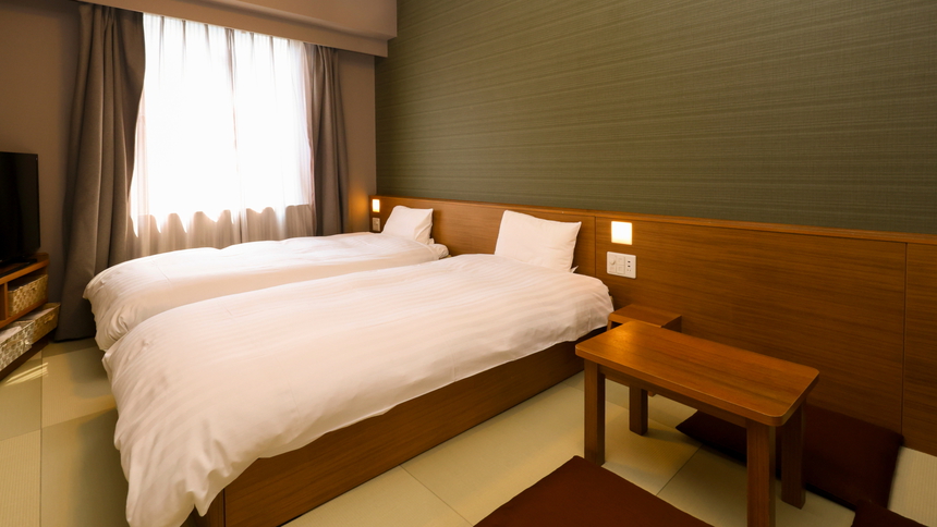 和風ツインルーム【禁煙】(幅140cm×195cm×2台+和布団）20.1平米～20.7平米