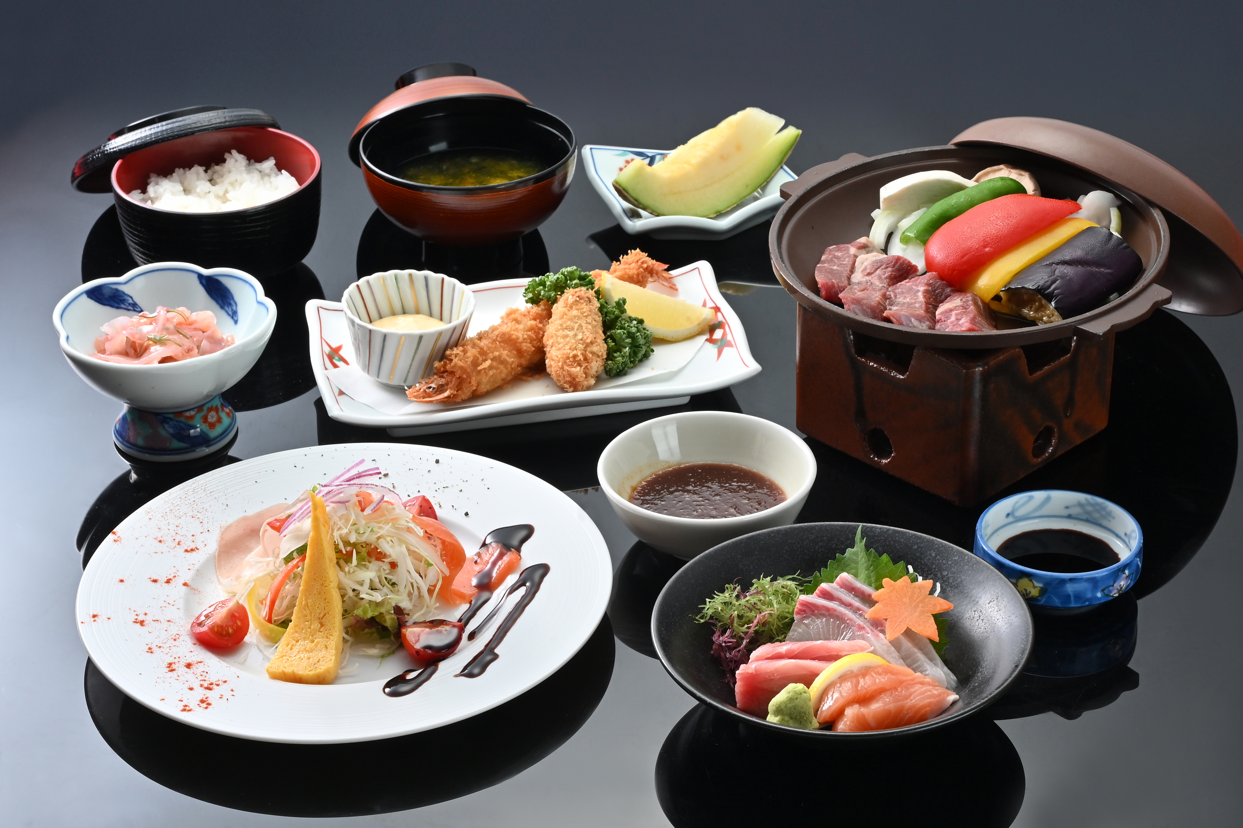 刺身・陶板焼き