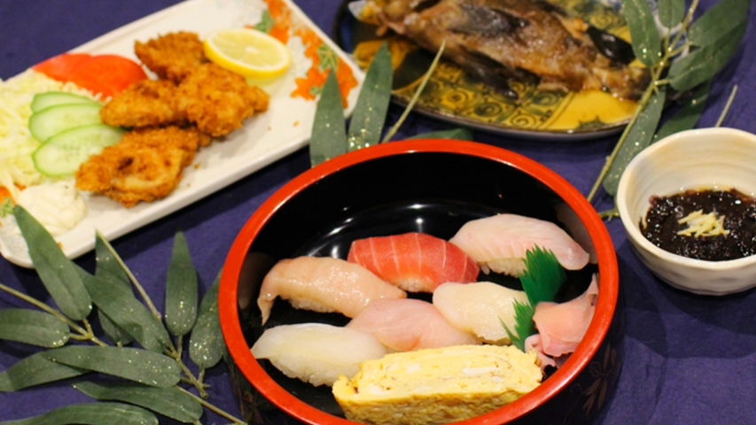 お寿司をお部屋までお届け！夕食付プラン【部屋食】