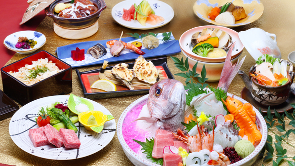 【高層階フロア／9階・10階指定】お客様の前で焼き上げる伊予牛『絹の味』ステーキ付懐石＜記念日に＞