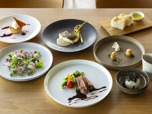 旬の食材を活かした6品のコース【1泊夕朝食付】／夕食20時15分開始